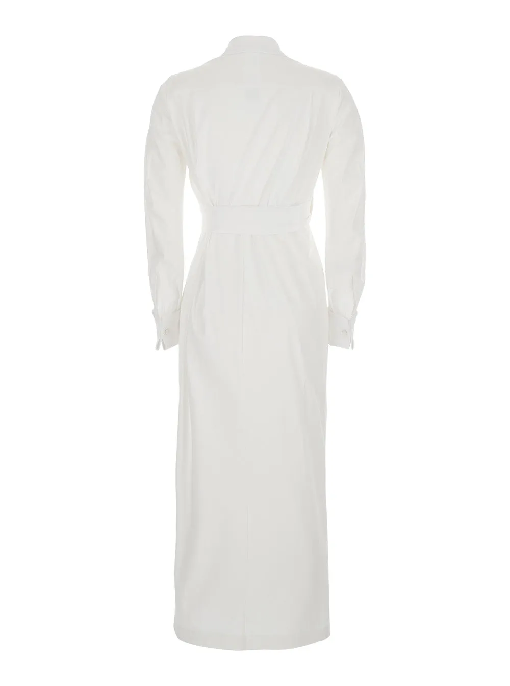 White Long Dress with Asymmetrical Waist Detail sold by Lord & Taylor product image thumbnail 2