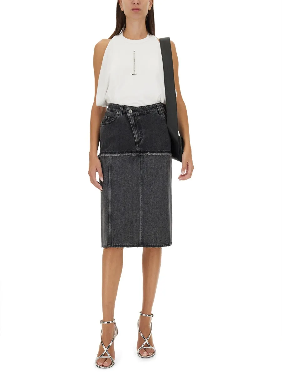Two-Tone Denim Skirt sold by Lord & Taylor product image thumbnail 3