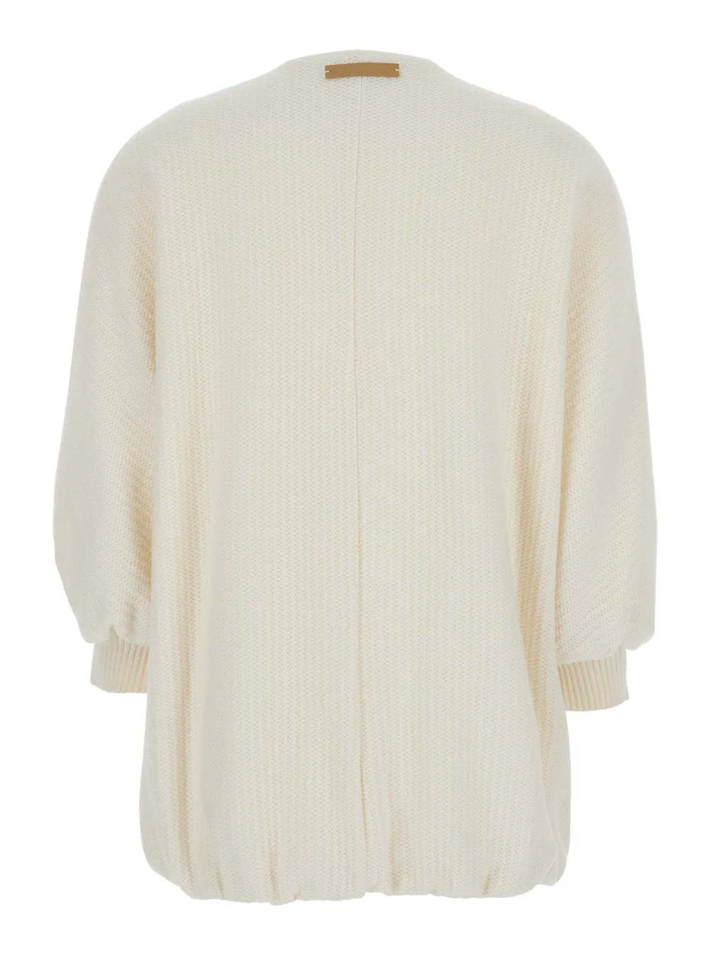 White Crewneck Knit Jacket with Logo Patch sold by Lord & Taylor product image thumbnail 2
