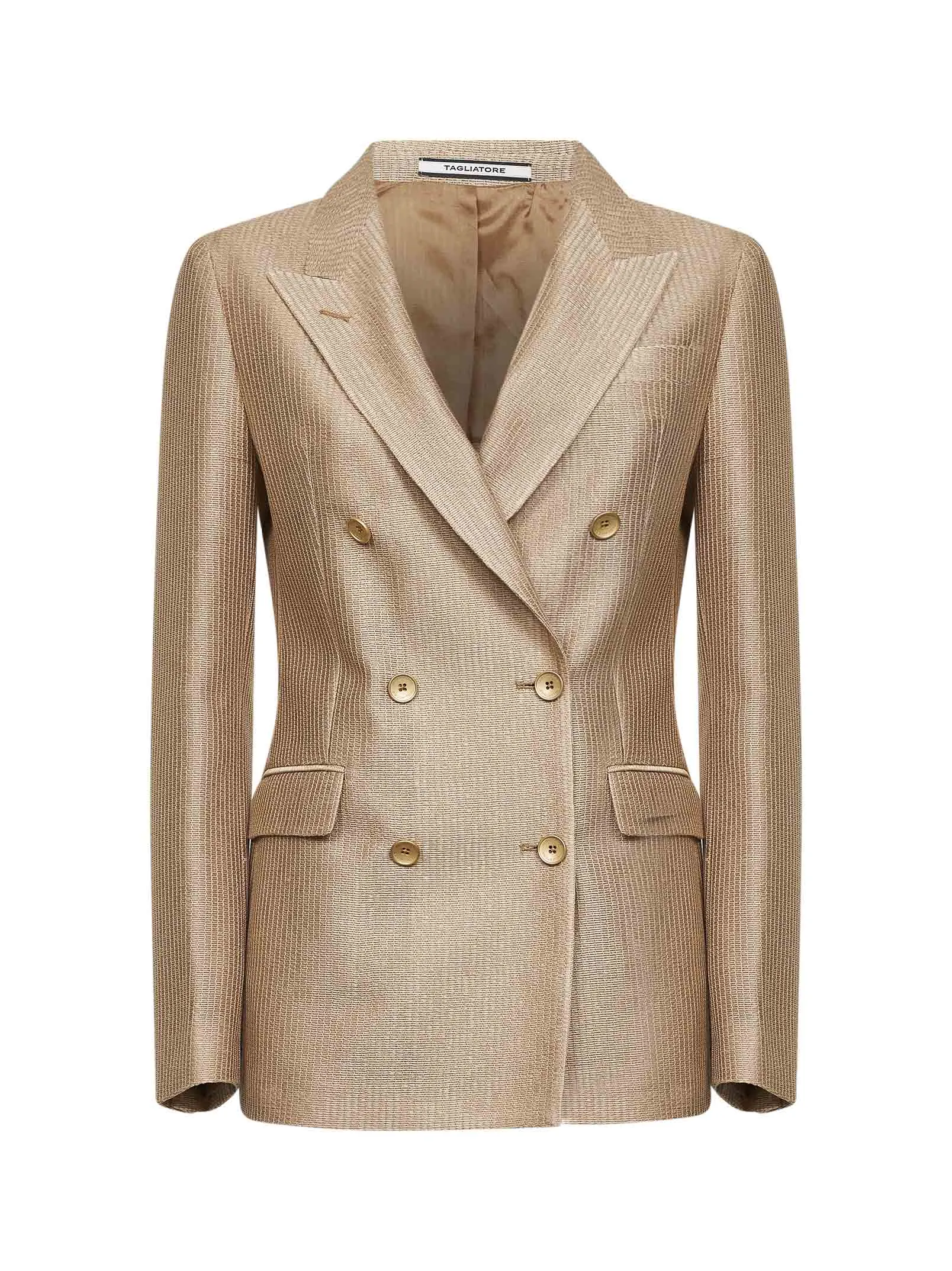 Double-Breasted Jacquard Blazer Beige sold by Lord & Taylor