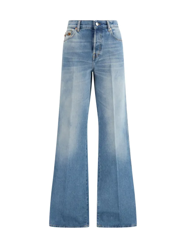 Flare Jeans Blue Denim made by Gucci