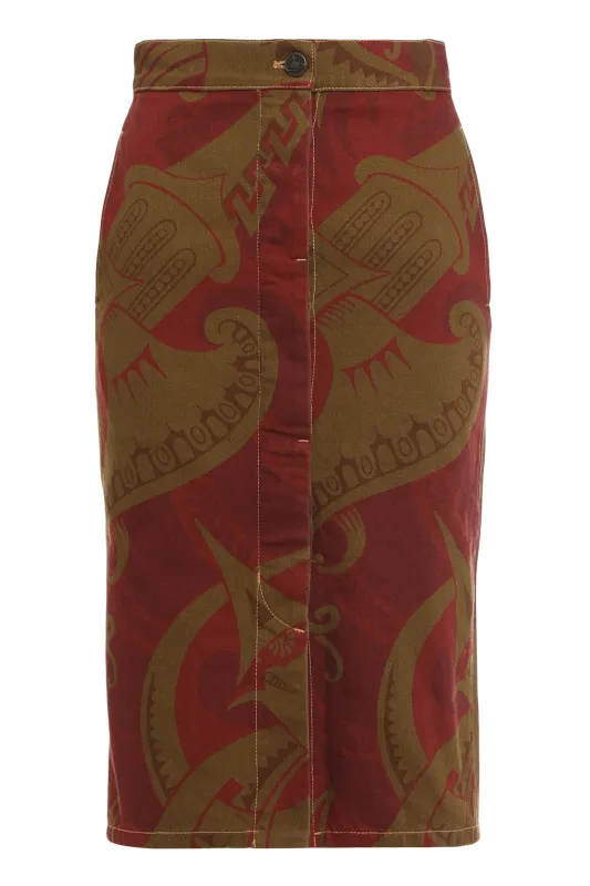 Printed Cotton Midi Skirt made by Vivienne Westwood