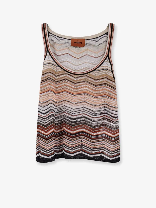 Viscose Tank Top with Chevron Pattern made by Missoni