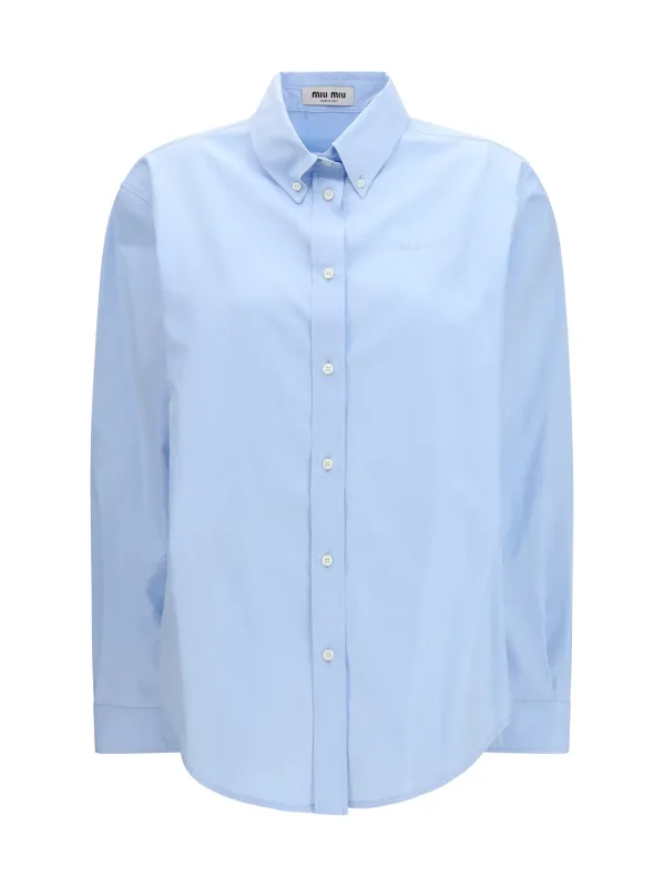 Shirt Embroidered Light Blue made by Miu Miu