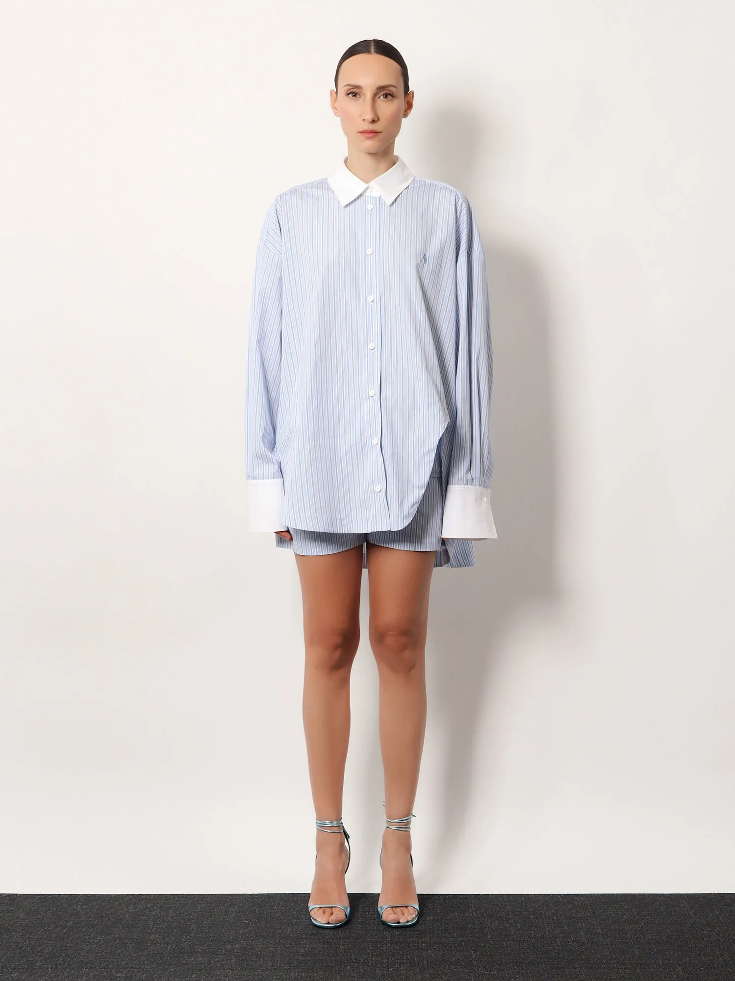 Oversize Striped Cotton Shirt sold by Lord & Taylor product image thumbnail 3