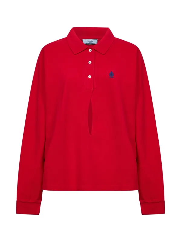 Polo Shirt Cotton Piqué Red made by Prada
