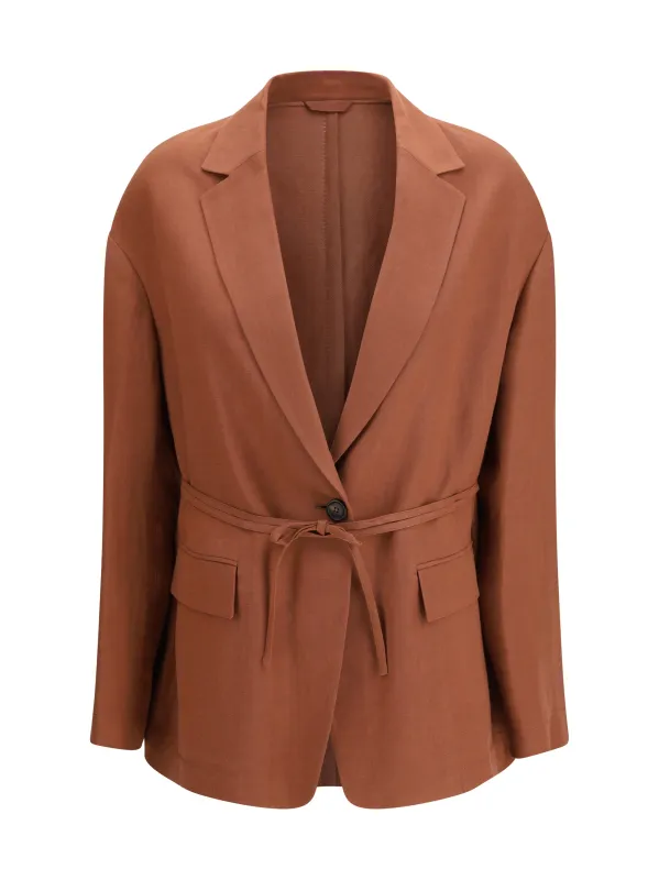 Blazer Monili-Embellishment Fire Brick made by Brunello Cucinelli