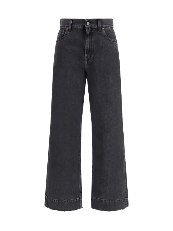 Jeans High-Waisted Cropped Asphalt Black made by Chloe