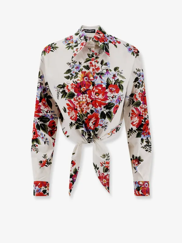 Cotton Shirt with Multicolor Print made by Dolce & Gabanna