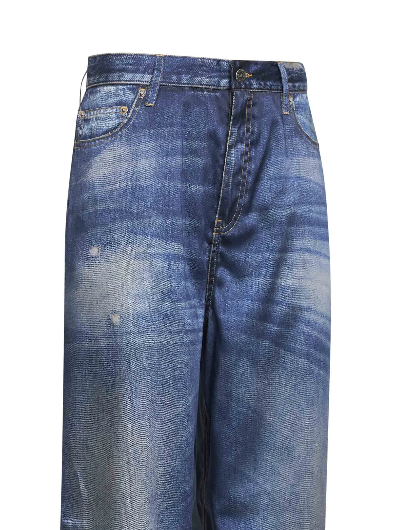 Blue Denim Print Boyfriend Trousers sold by Lord & Taylor product image thumbnail 3