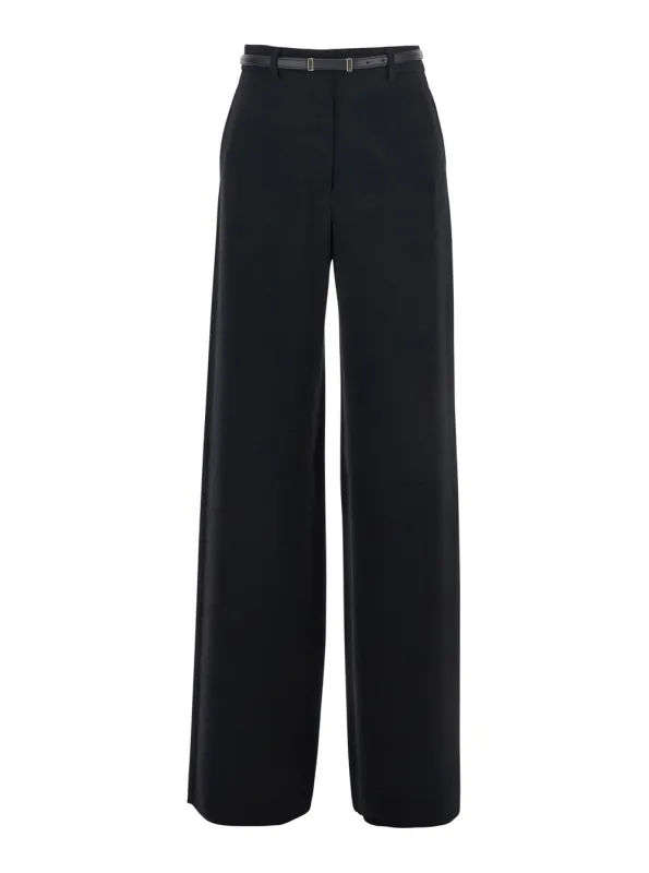Black Belted Pants in Tech Fabric made by MaxMara