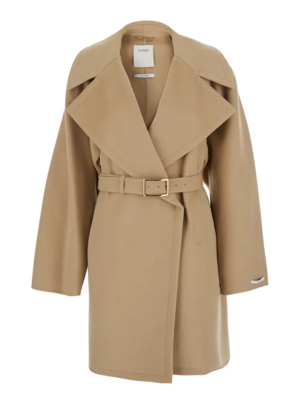 Coat, Beige Virgin Wool made by Sportmax