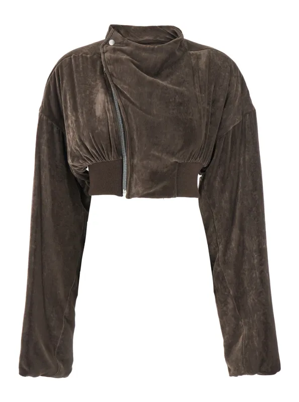 'Hollywood' Cropped Jacket with Zip Closure made by Rick Owens