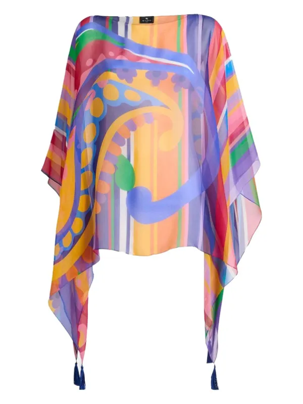 Silk Poncho Top made by Etro
