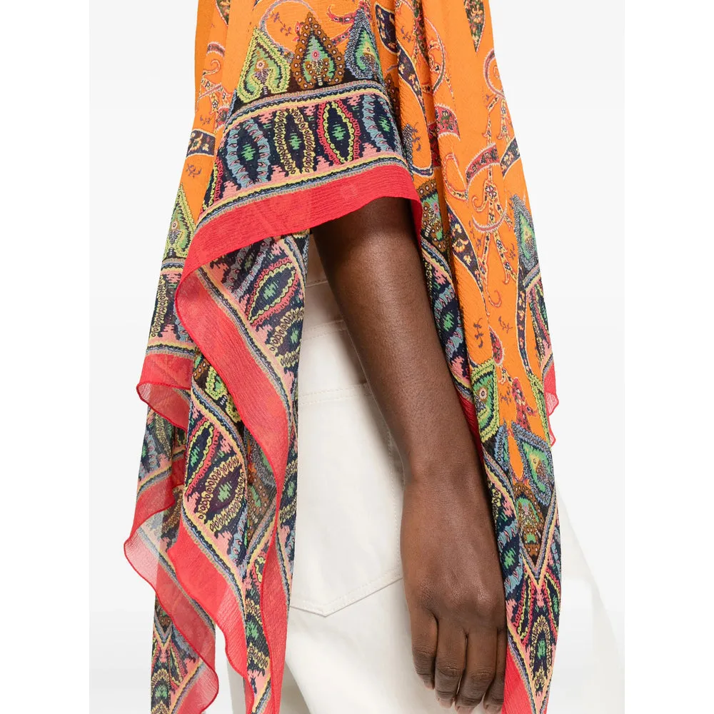 Orange Paisley Print Cape sold by Lord & Taylor product image thumbnail 2