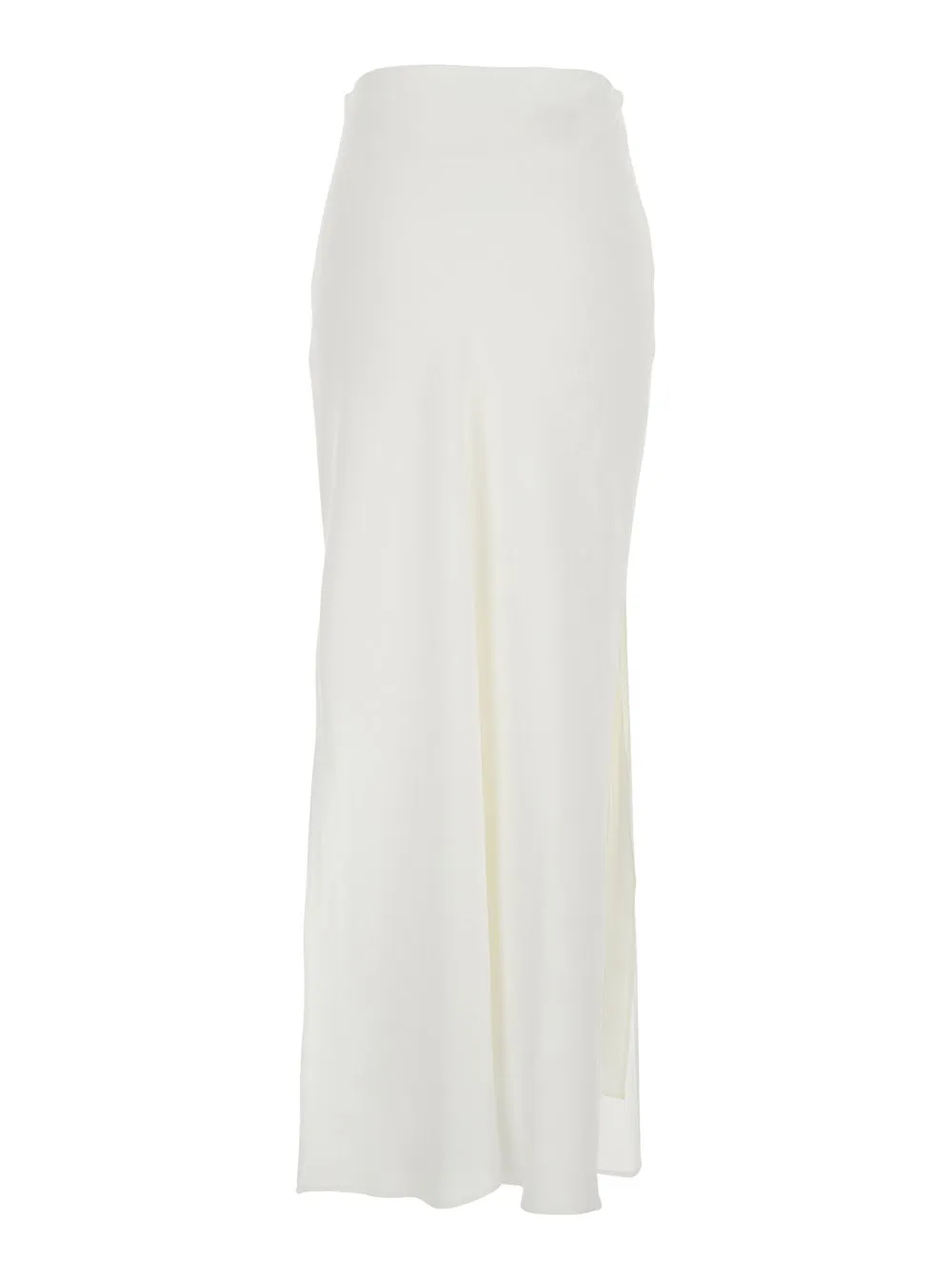 Midi Skirt Side Slit White Viscose sold by Lord & Taylor product image thumbnail 2