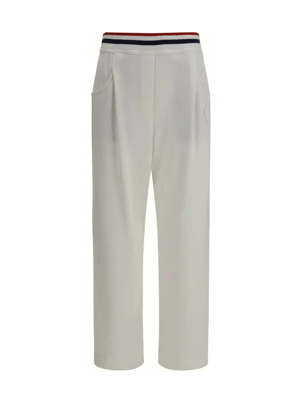 Pants with Tricolour Elastic Waistband, Off-White made by Brunello Cucinelli