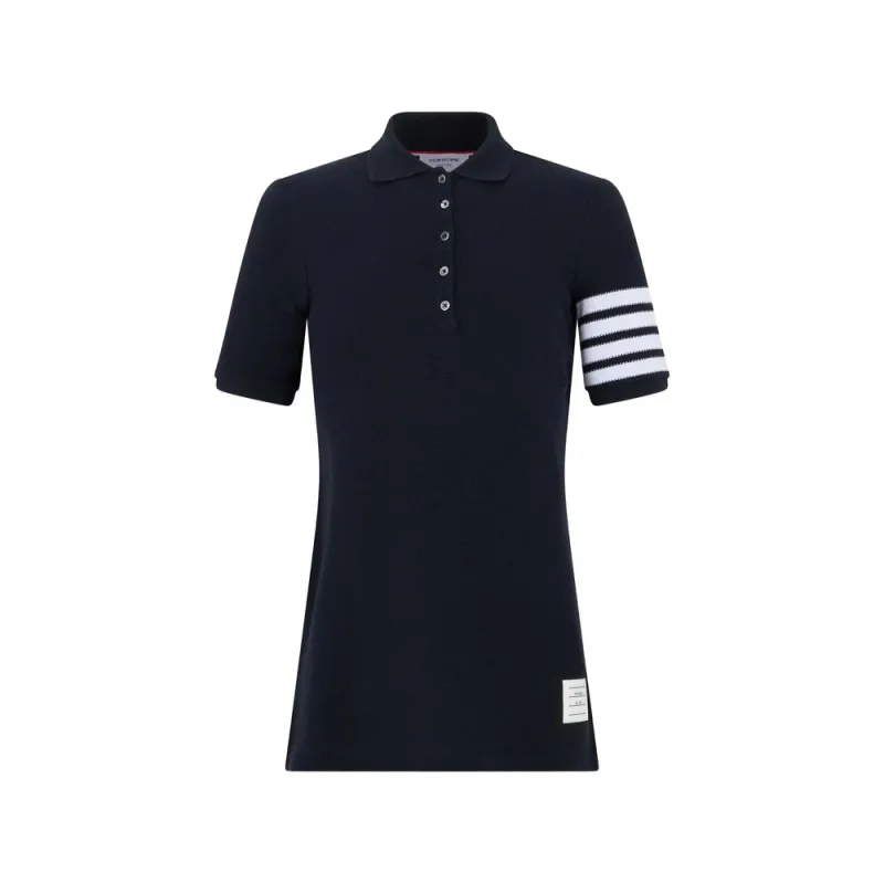 Navy Blue 4-Bar Stripe Dress made by Thom Browne