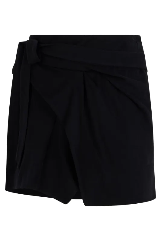Mini Wrap Skirt Black Cotton made by Isabel Marant