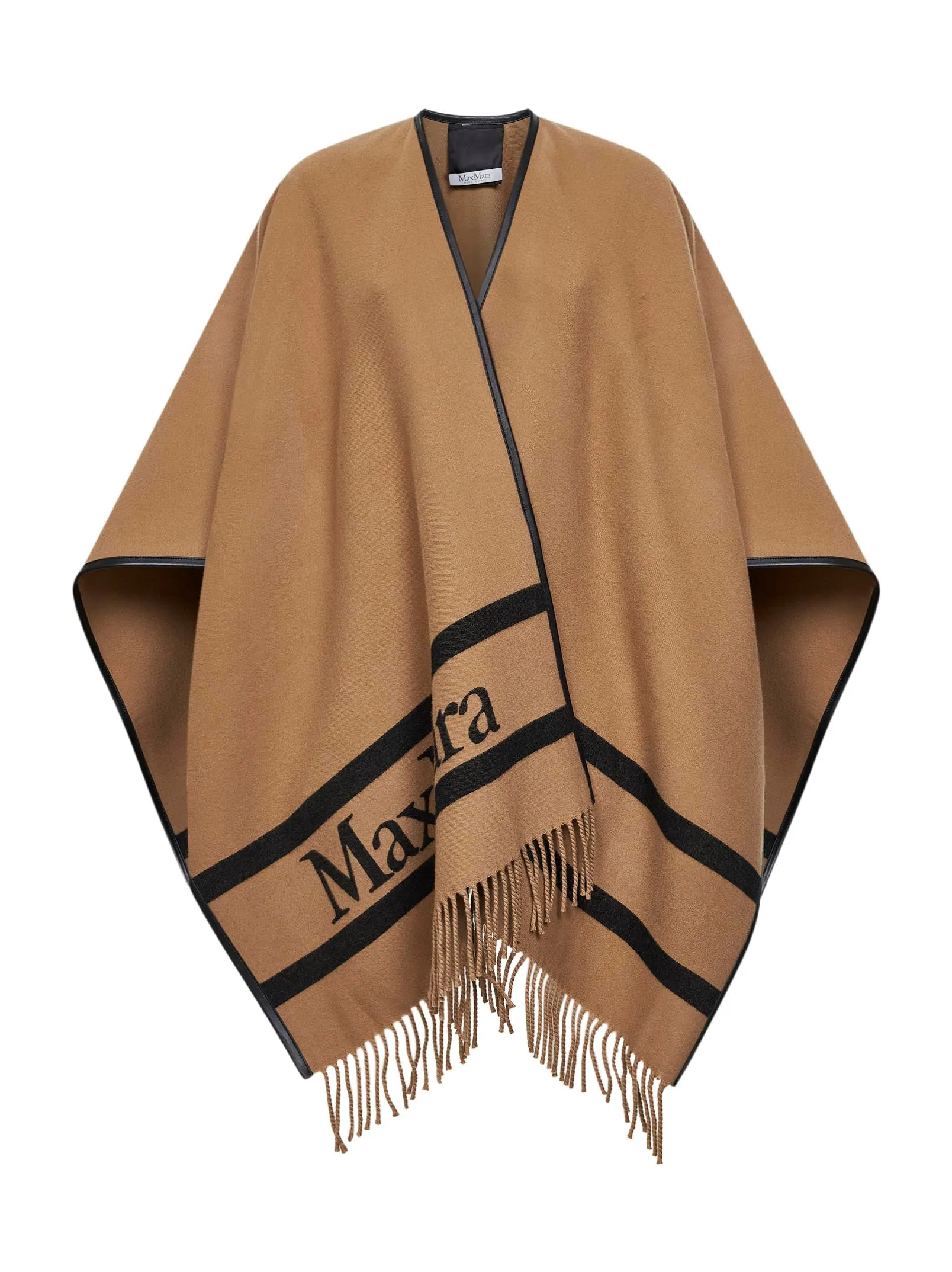 Poncho MXAARIS Camel Jacquard Wool sold by Lord & Taylor