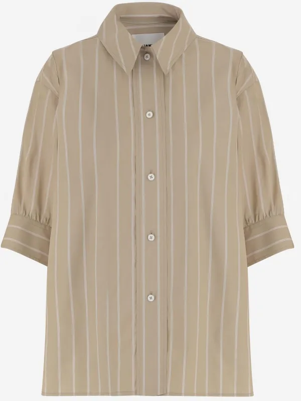 Cotton Shirt with Striped Pattern made by Jil Sander