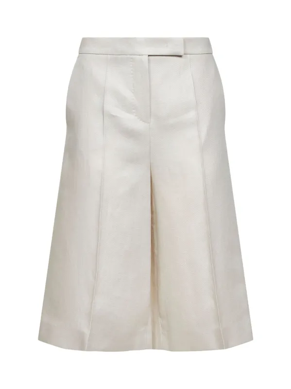 Bermuda Shorts MXMKAKI Beige Linen made by MaxMara