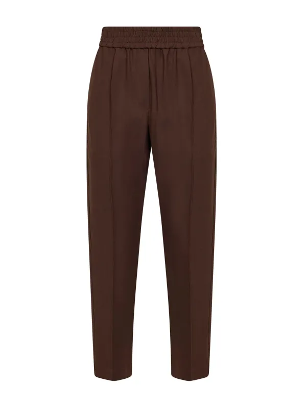 Baggy Pull-Up Trousers in Cocoa made by Brunello Cucinelli