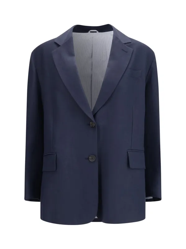 Jacket Viscose-Linen Twill Abisso made by Brunello Cucinelli