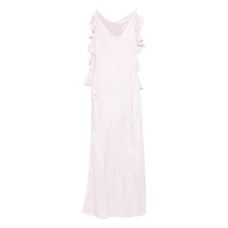 Light Pink Maxi Dress with Waterfall Detail made by ROTATE Birger Christensen