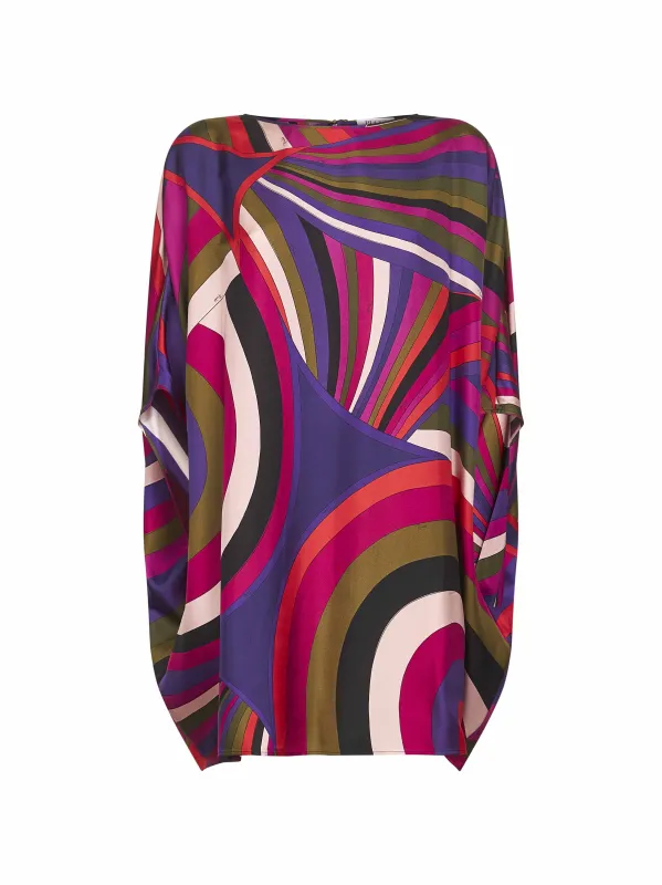 Iride Print Silk Short Caftan made by Emilio Pucci