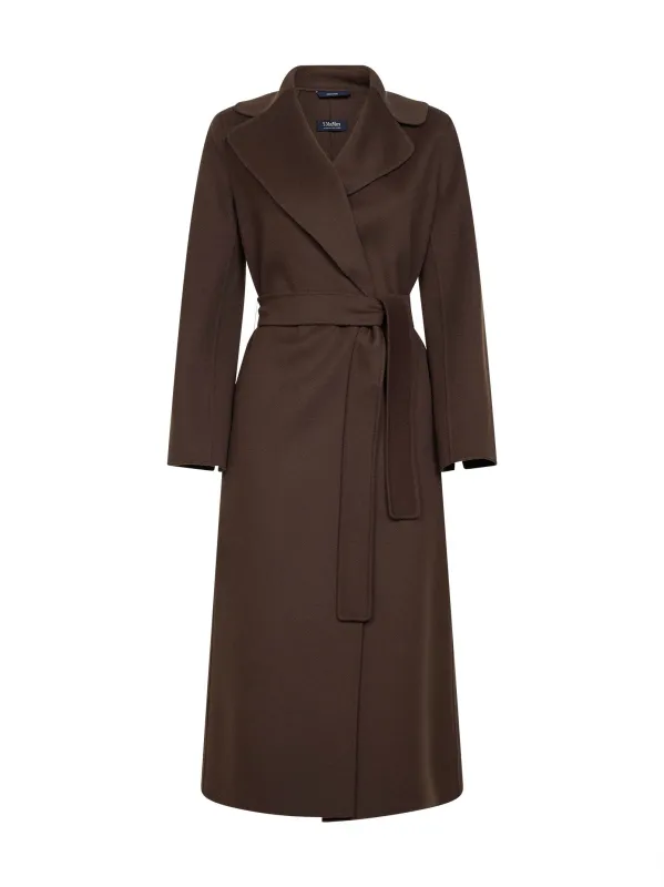 Chocolate Long Wrap Coat made by MaxMara