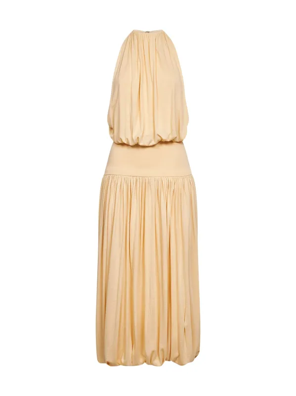 Midi Dress, Fluid Viscose — Champagne made by Toteme