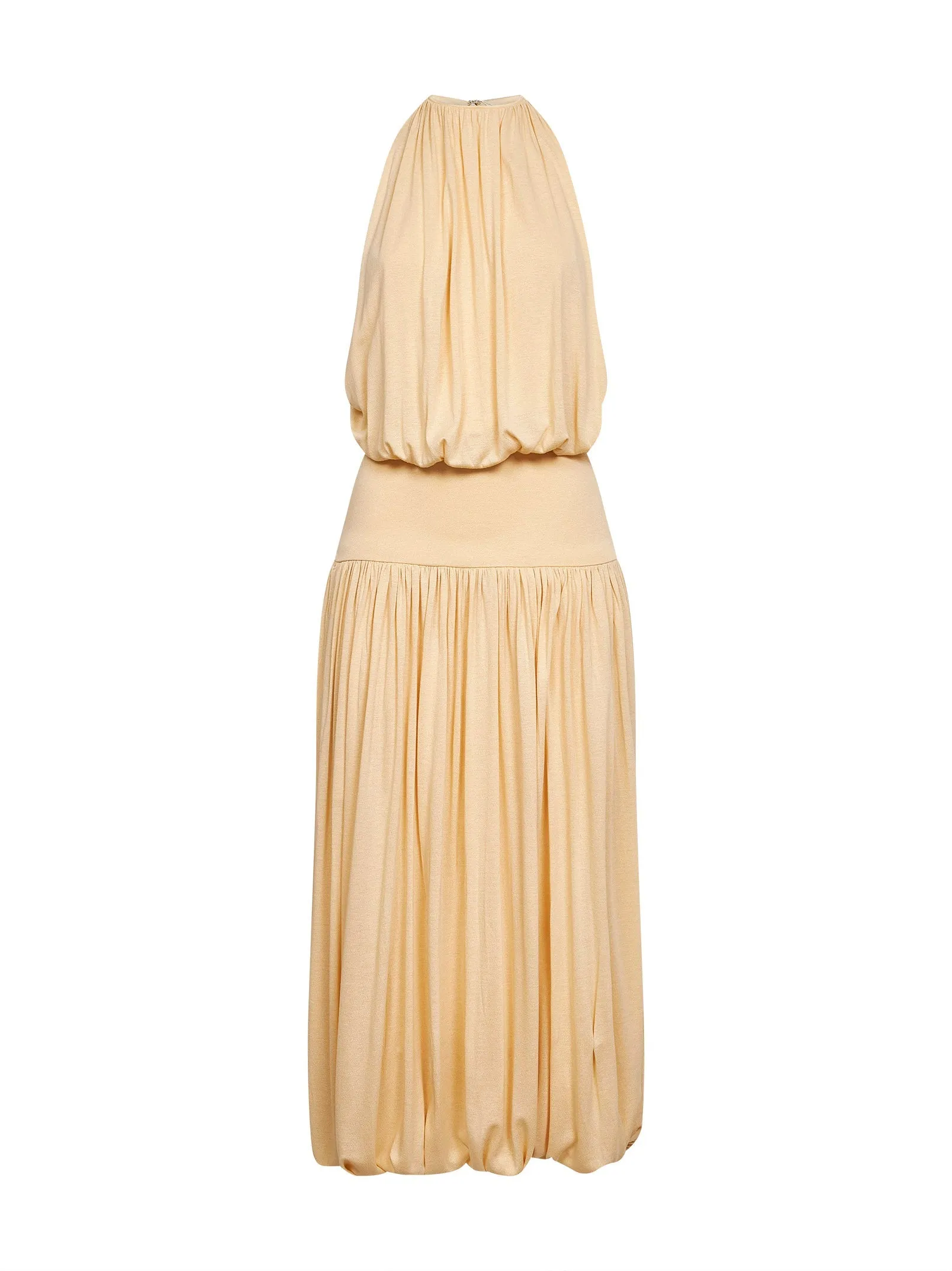 Midi Dress, Fluid Viscose — Champagne sold by Lord & Taylor