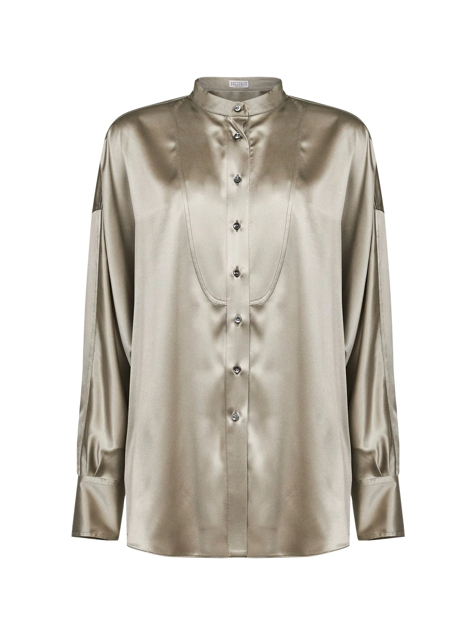 Green Stretch Silk Satin Shirt sold by Lord & Taylor