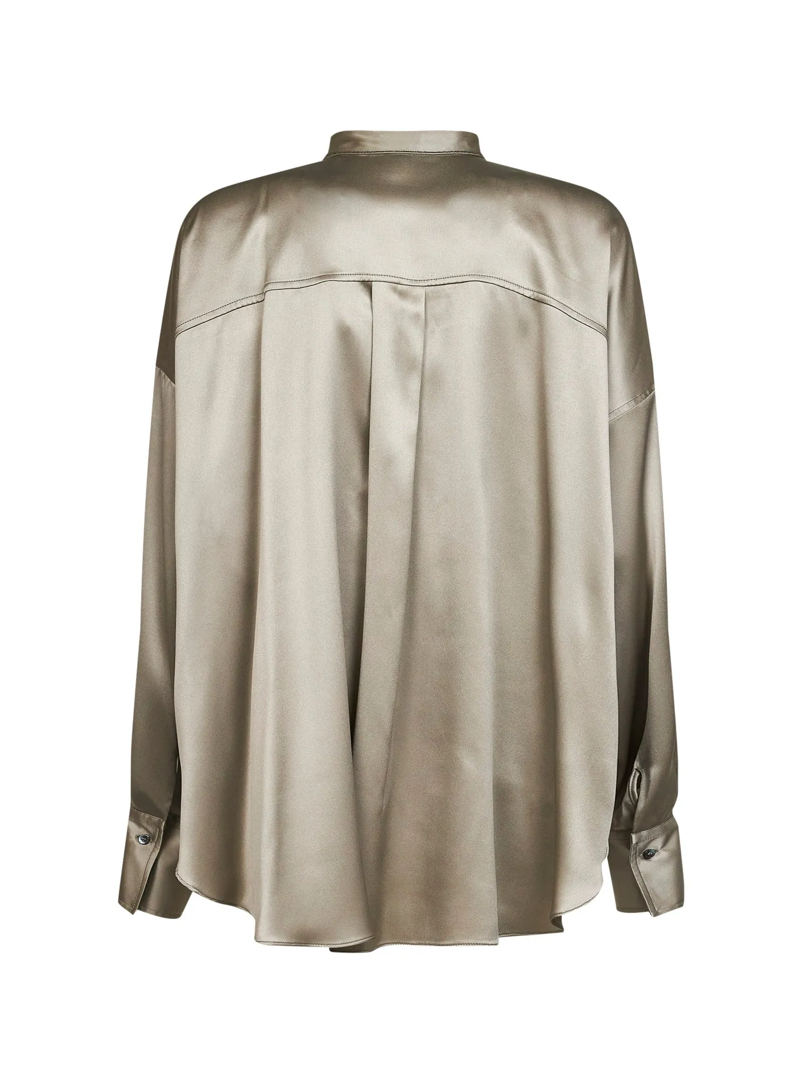 Green Stretch Silk Satin Shirt sold by Lord & Taylor product image thumbnail 2