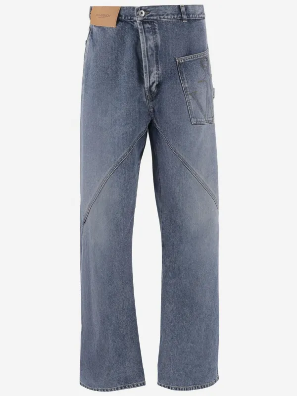 Cotton Denim Jeans with Logo made by J.W. Anderson