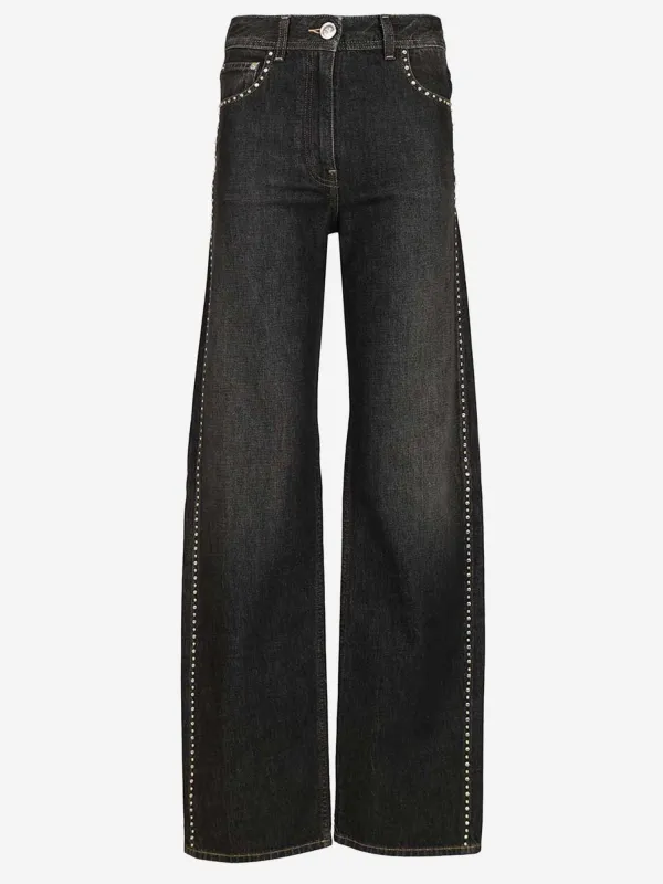 Cotton Jeans with Studs made by Versace