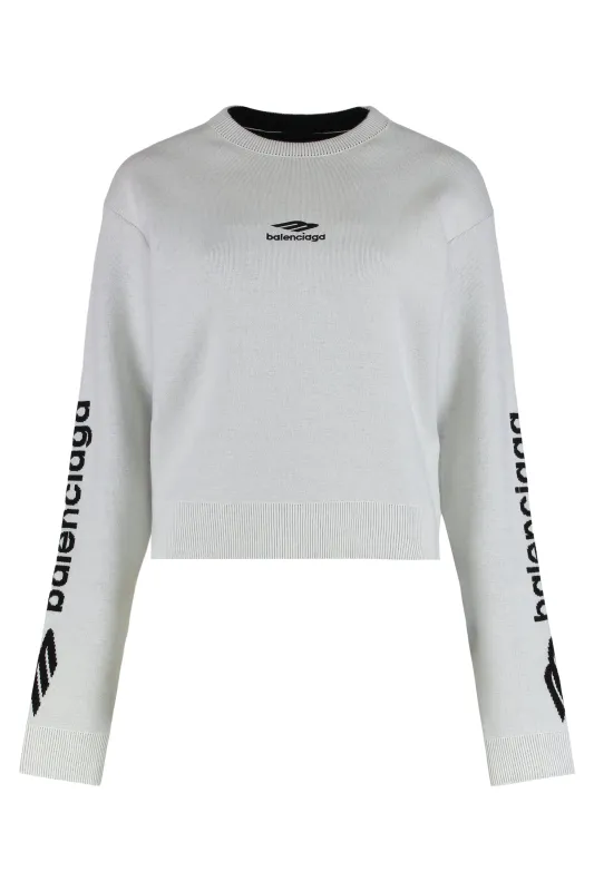 Crew Neck Wool Double Face Sweater made by Balenciaga