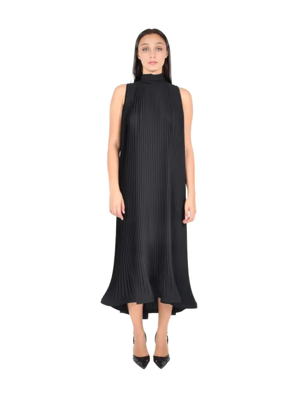 Black Midi Dress with Sash Closure made by P.A.R.O.S.H.