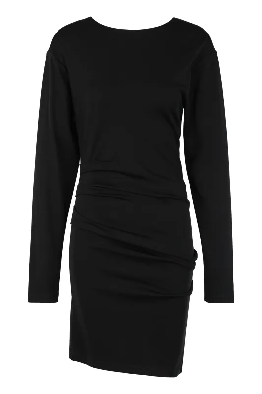 Mini Draped Dress in Black made by MaxMara