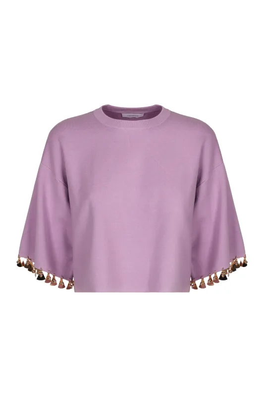 Cotton Blend Crew-Neck Sweater made by Rabanne