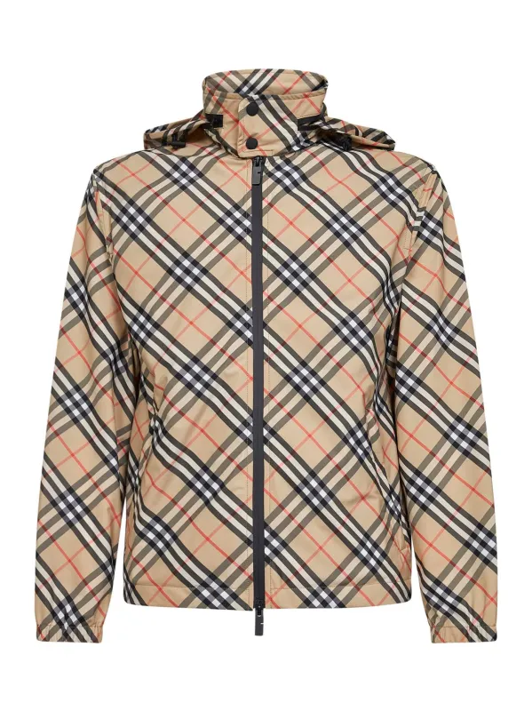 Check Hooded Jacket in Archive Beige made by Burberry