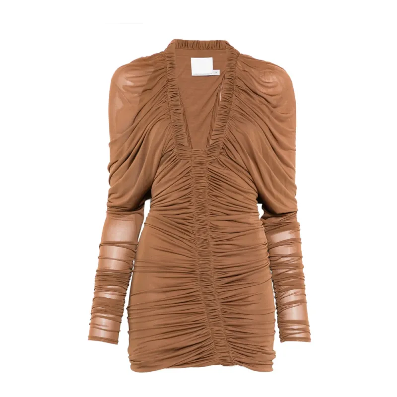 V-Neck Ruched Mini Dress made by Christopher Esber