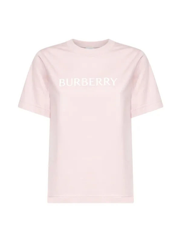 Bouquet Pink Cotton Logo T-Shirt made by Burberry