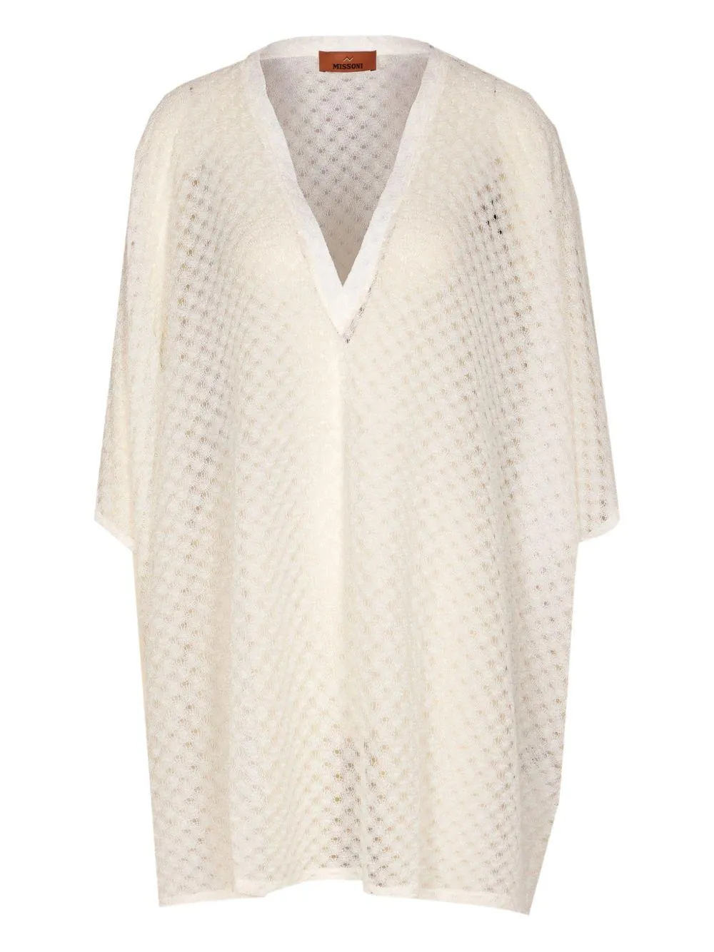 Kaftan V-neck Raschel Lace White sold by Lord & Taylor