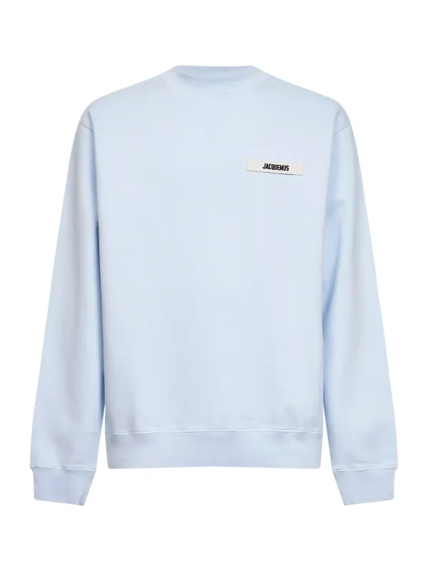 Light Blue Organic Cotton Fleece Sweatshirt made by Jacquemus