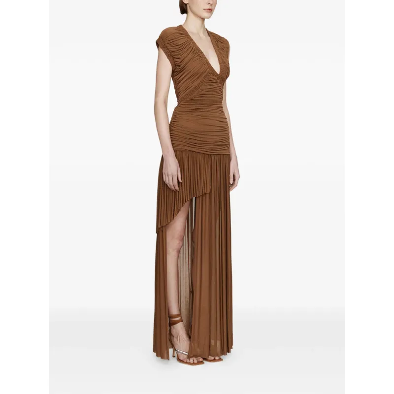 Dress with Asymmetric Hem and Ruched Detail made by Christopher Esber