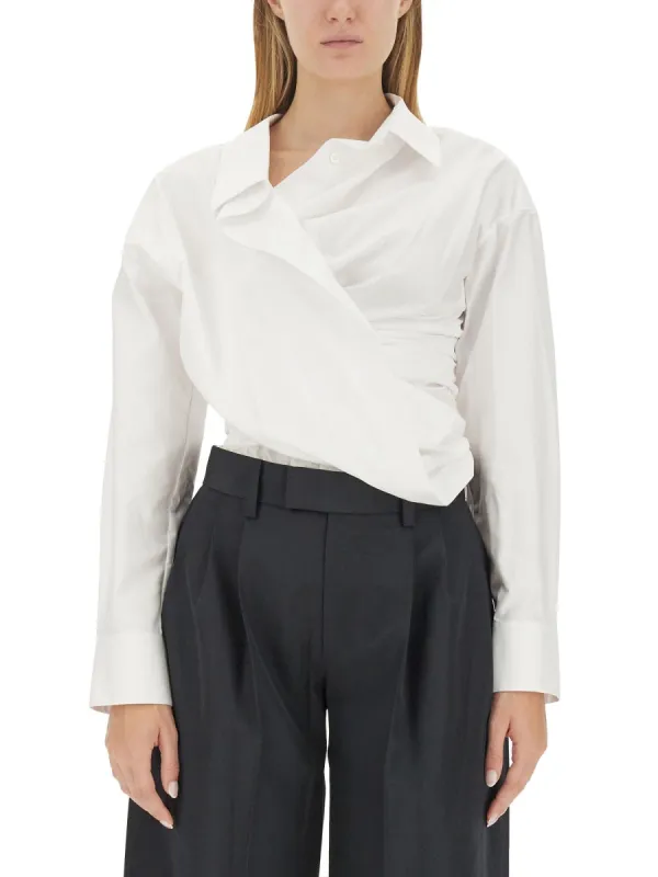 Draped Shirt in White made by Alexander Wang