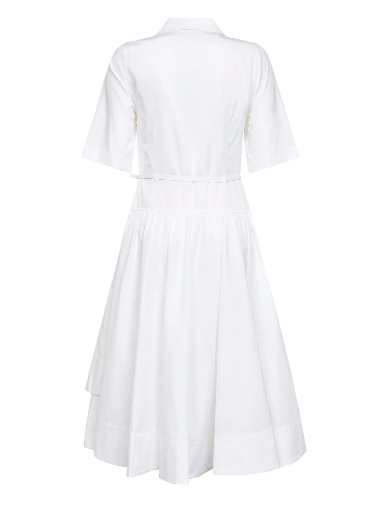 White Cotton Poplin Belted Midi Dress sold by Lord & Taylor product image thumbnail 2