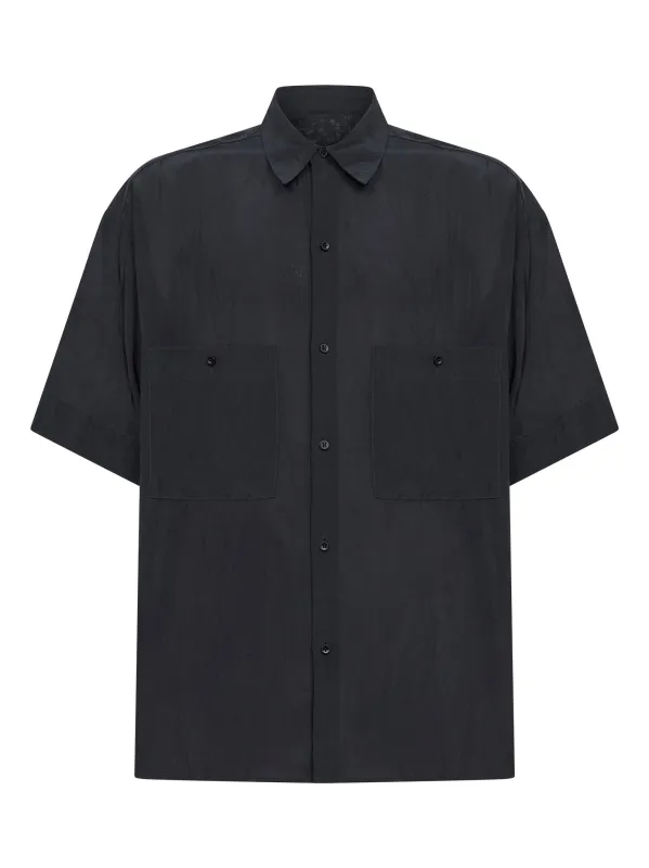 Navy Blue Viscose Shirt made by UMA WANG